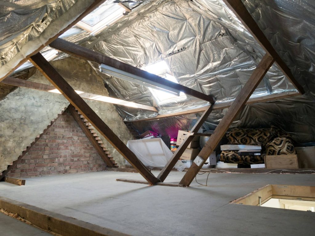 A loft conversion in the middle of the build stage